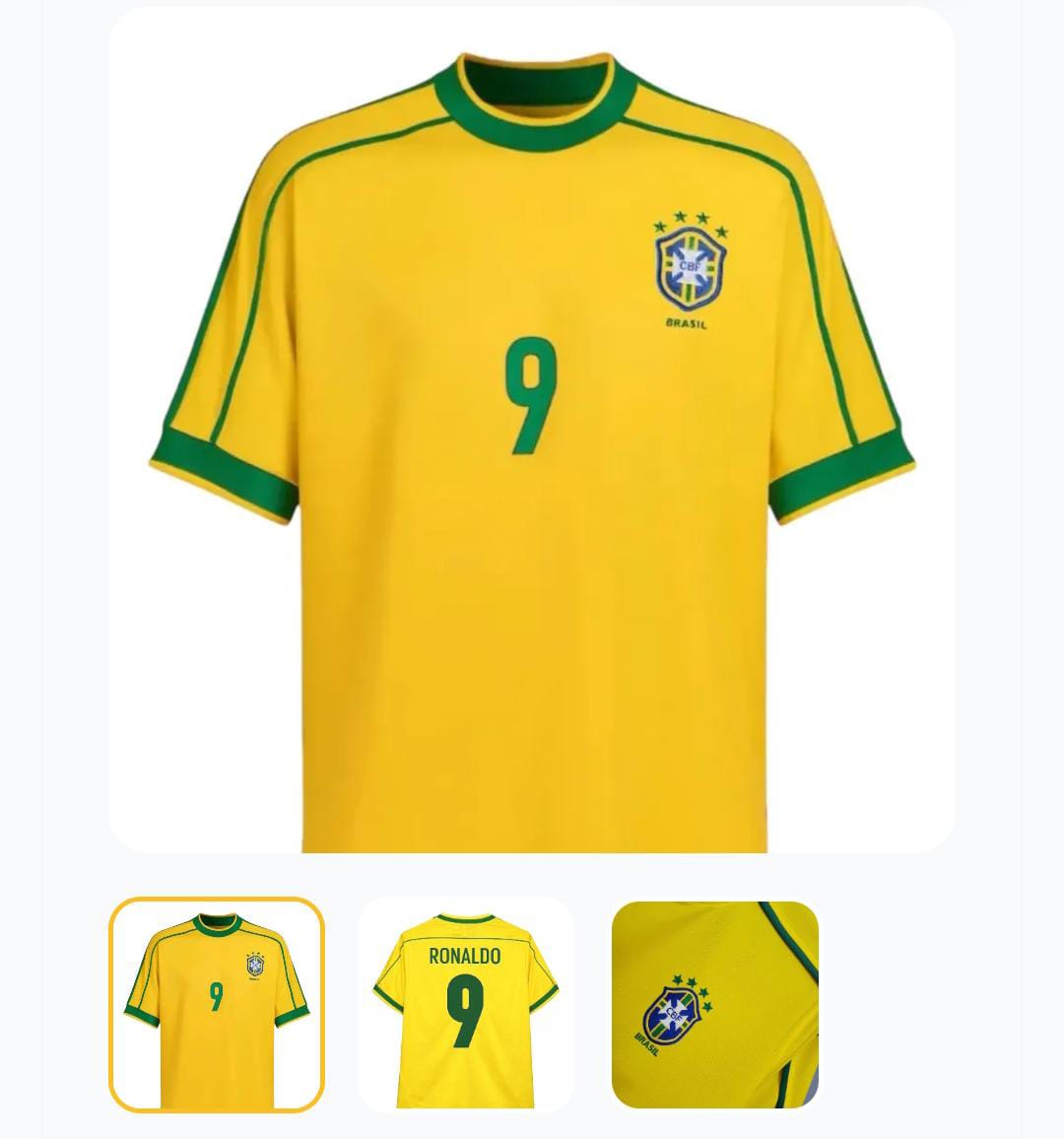 Camisa Retrô Do Brasil Copa Do Mundo 98