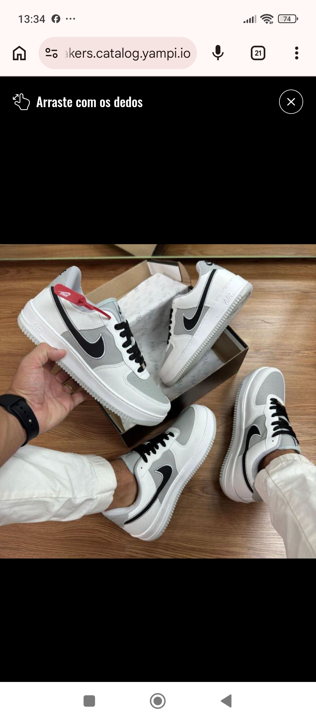 Tênis Air Force 1 - Branco/Cinza - Foto 1