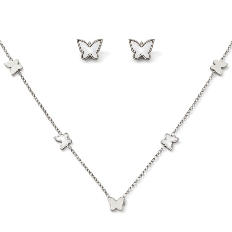 Conjunto Borboleta resinada e lisa